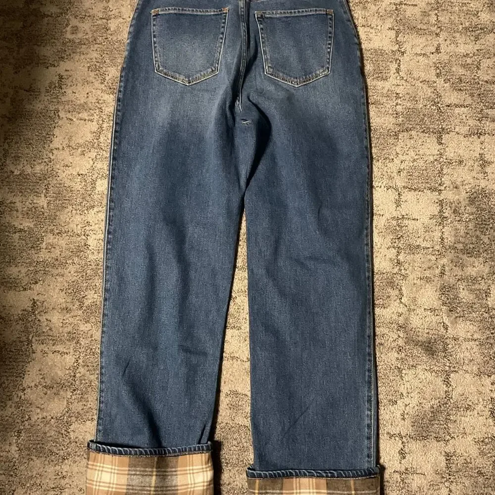 Women’s Hollister jeans, ultra high-rise‎ flannel rolled hemmed leg size 11r new